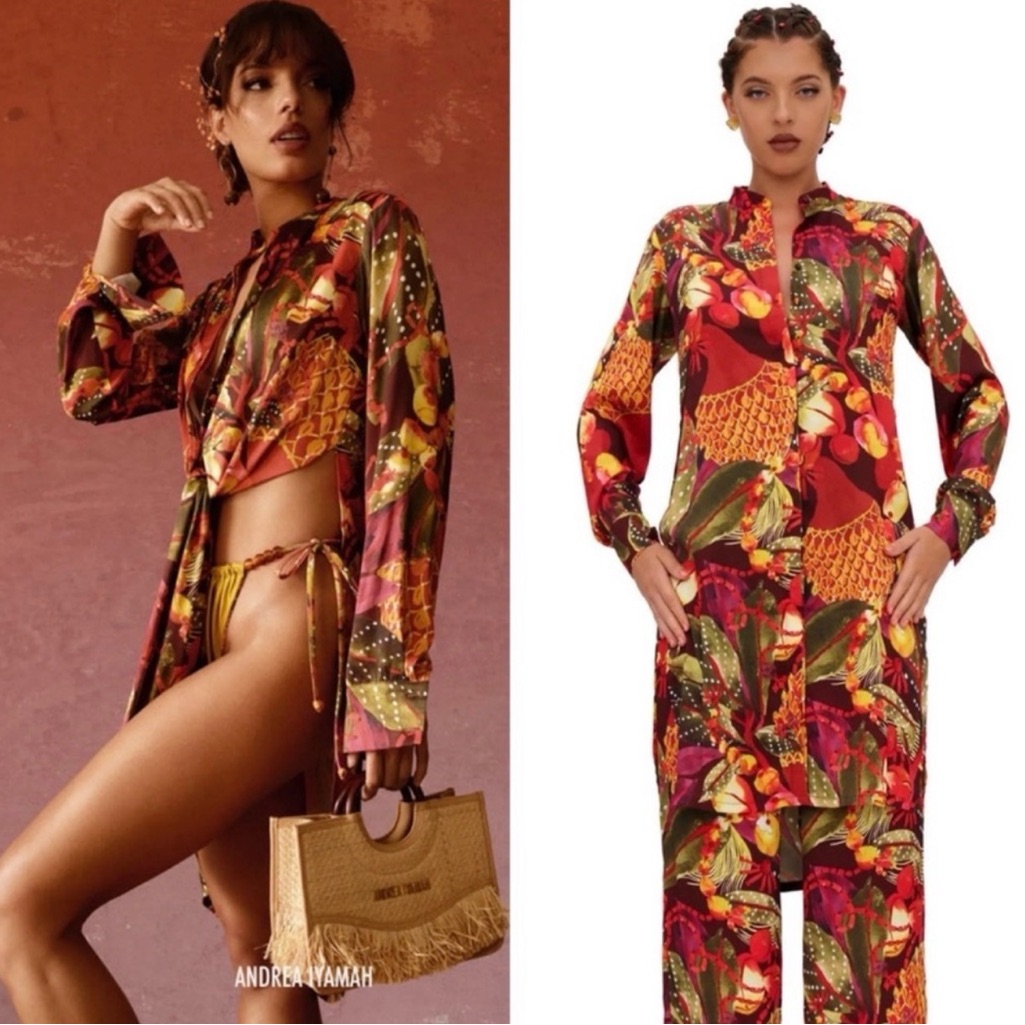 Andrea Iyamah Uchi Tunic In Cola Print